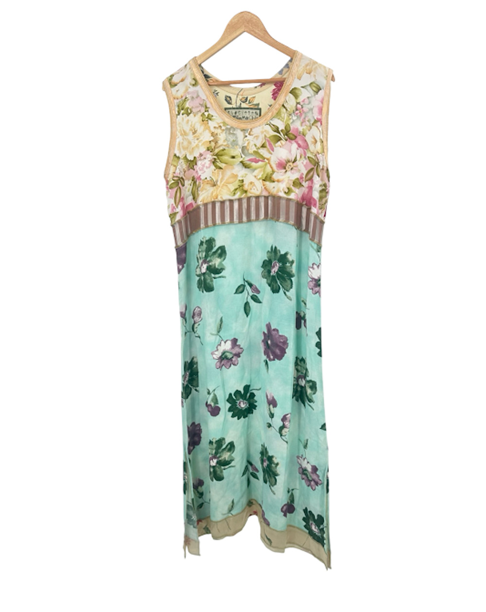 Nothing Matches Vtg Maxi Dress Floral Artsy Boho Festival Hippie Size 2 (L/XL)